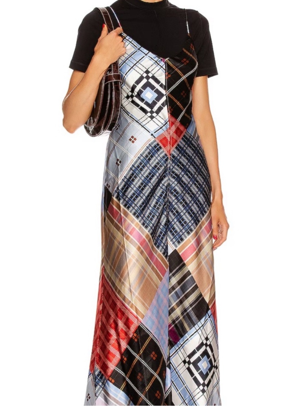 Ganni Plaid Slip Maxi Dress - Picture 3 of 10